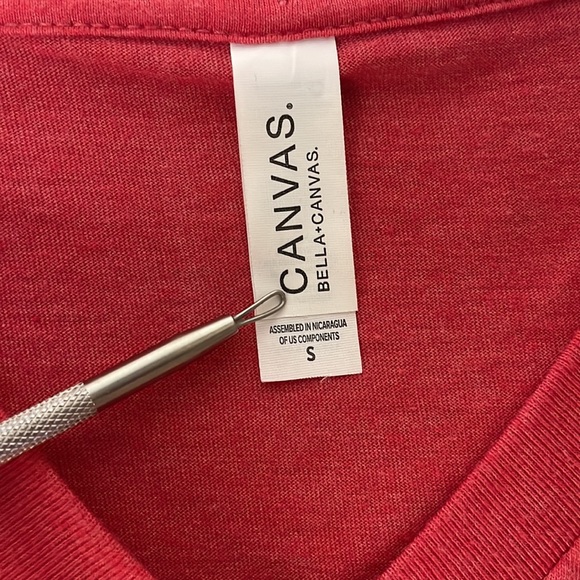 NWOT • BELLA CANVAS RED “LOVED” LOGO T-SHIRT - Picture 4 of 5